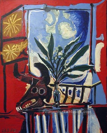 Nature morte a la Tete taureau 1958 cubiste Pablo Picasso Peintures à l'huile